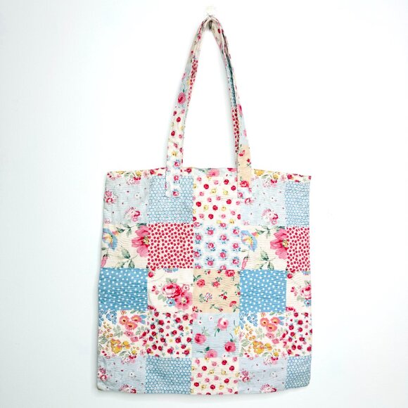 Cath Kidston London Floral Patchwork Print Canvas Tote Bag - Picture 2 of 6